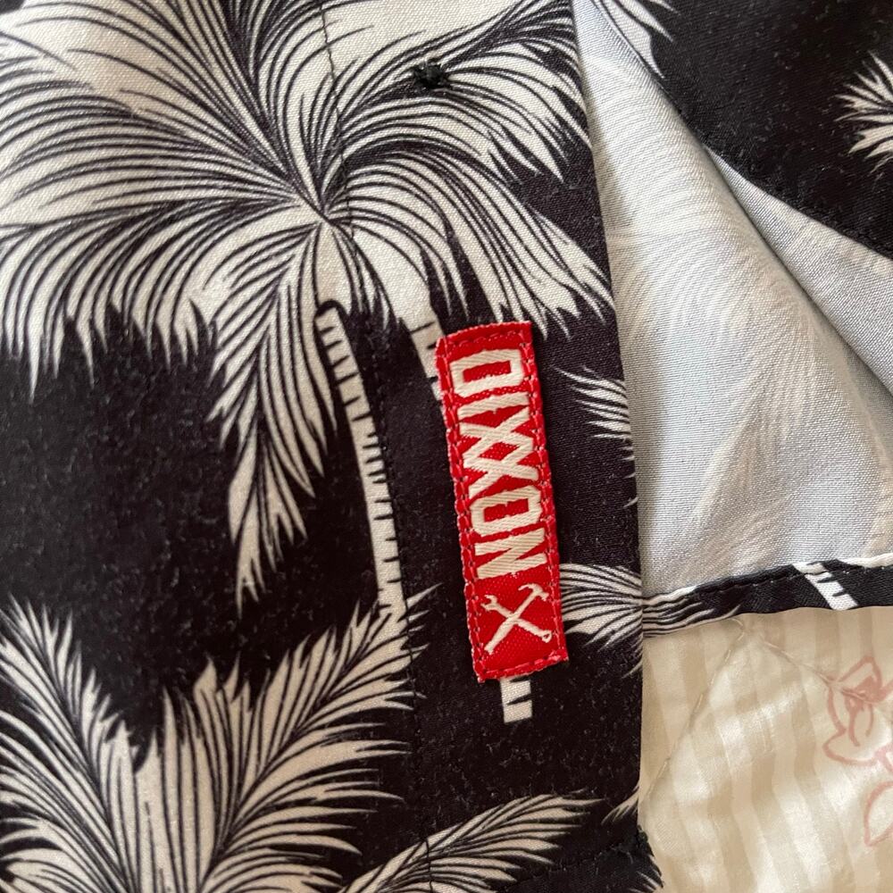 Dixxon The Bali All Over Black White Palm Tree Short Sleeve Button Up Size 3X - Picture 8 of 10